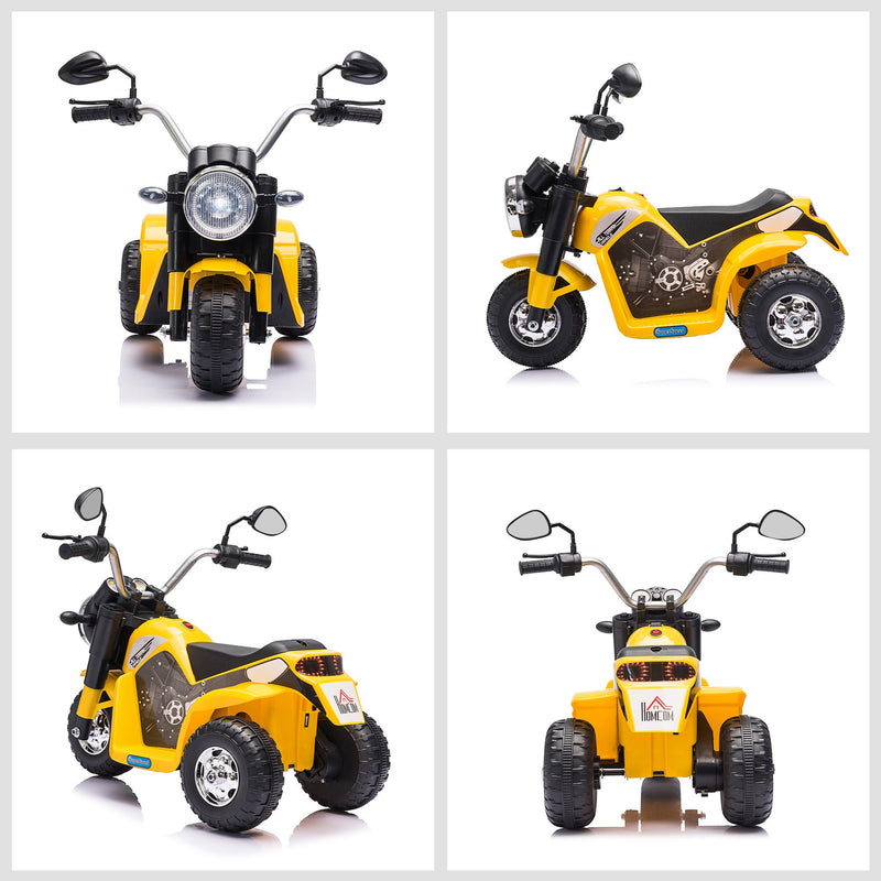 HOMCOM Kids Electric Ride On Motorcycle Bike - Yellow