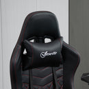 Vinsetto Racing Gaming Chair with Swivel Wheel PU Leather Recliner Gamer Desk for Home Office Black Red w/ Arm