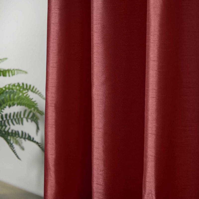 Denver Lined Eyelet Curtains - Red