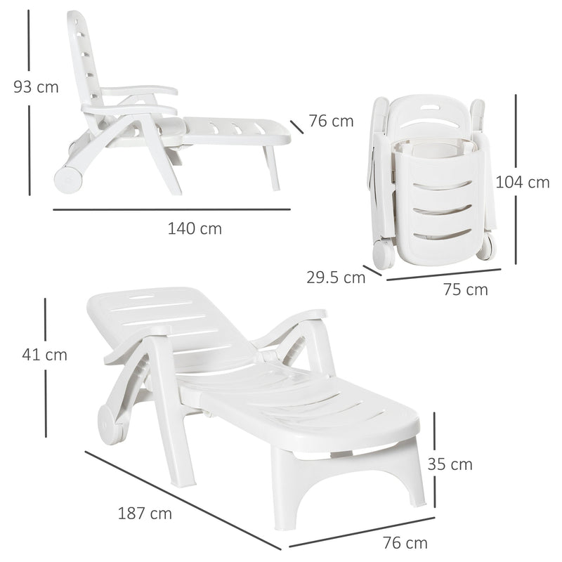5 Tier Adjustable Lounge Chair - White