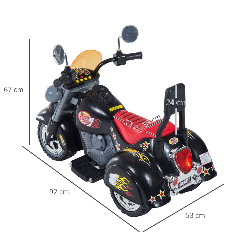 HOMCOM Kids Electric Ride On Motorbike Chopper Black 6V