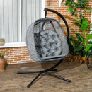 Outsunny Hanging Swing Chair w/ Thick Cushion, Patio Hanging Chair, Dark Grey