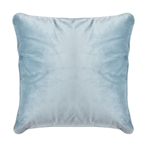French Velvet Piped Edge Cushion 55 x 55cm - Duck Egg Blue