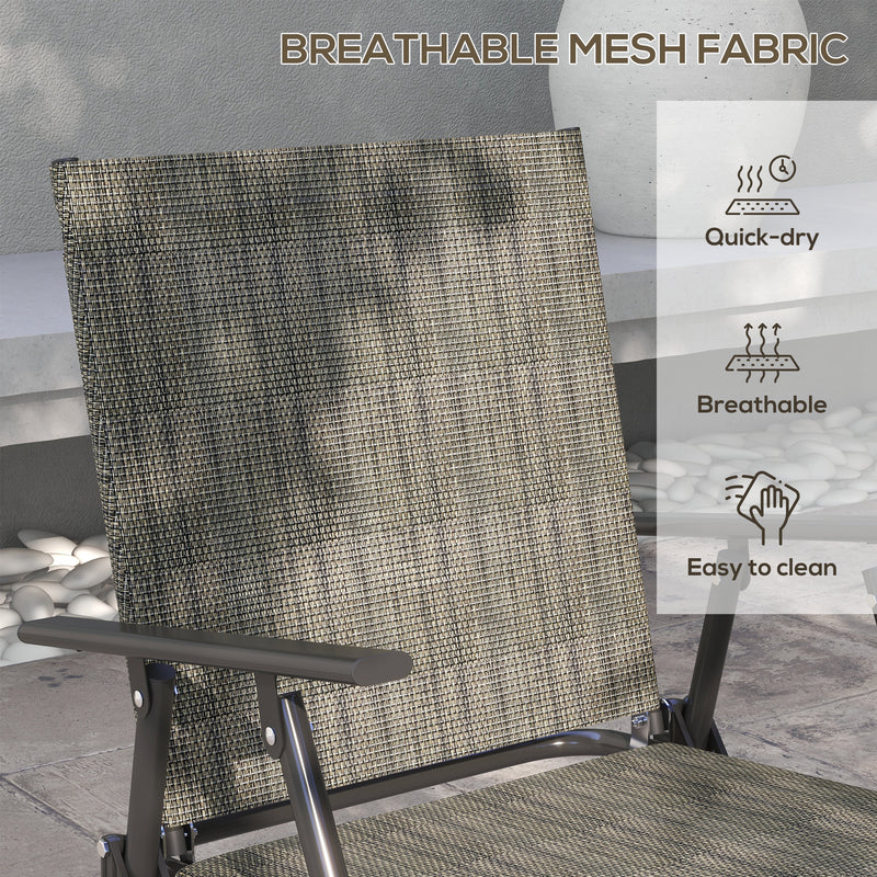 Outsunny Patio Furniture Set, Garden Set w/ Table, Foldable Chairs, a Loveseat