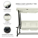 Outsunny 3 Seater Swing Bench - White
