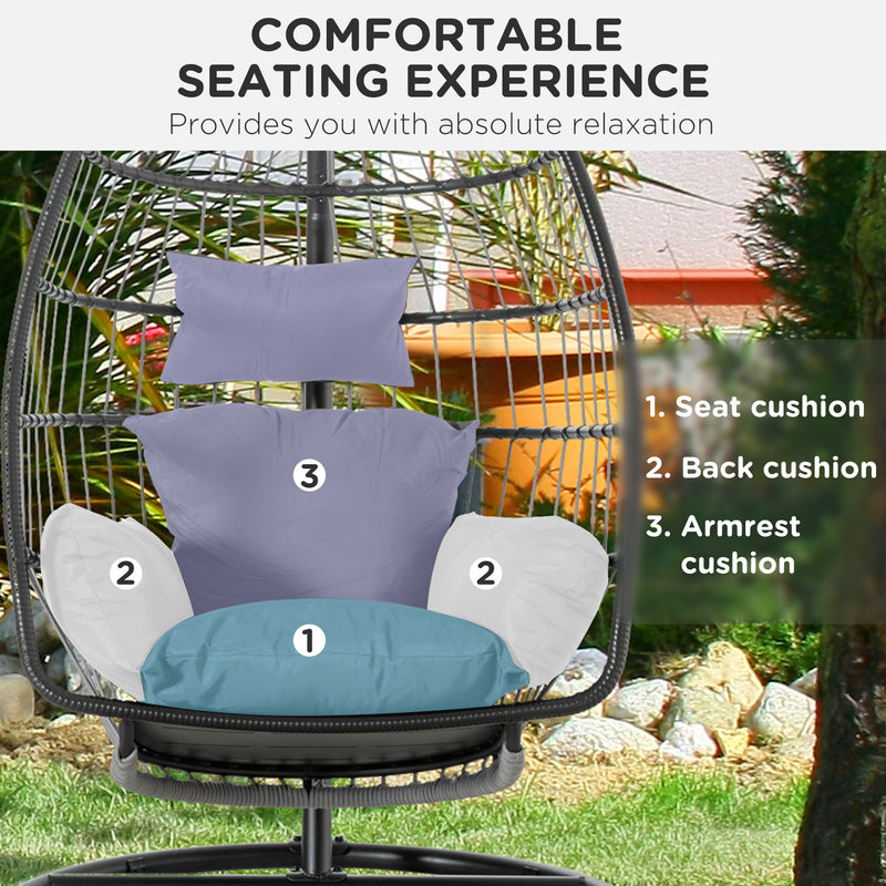Outsunny Seat Cushion Set - Grey  (Chair Not Included)