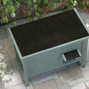 PawHut Outdoor Feral Cat House Insulated W/ Openable Roof - Charcoal Grey
