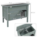 PawHut Outdoor Feral Cat House Insulated W/ Openable Roof - Charcoal Grey