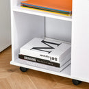 HOMCOM Printer Stand with Open Storage Shelves White