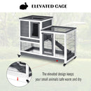 Two Level Rabbit Hutch - Grey & White
