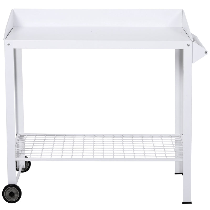 Outsunny Metal Outdoor Garden Potting Bench White