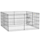 PawHut 24" Pet Dog Playpen, Puppy Cage, Eight-Panel Metal Fence, Run, Garden