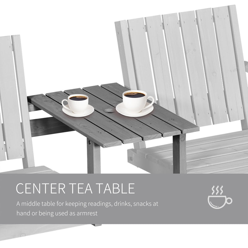 Outsunny Garden Bench - Grey