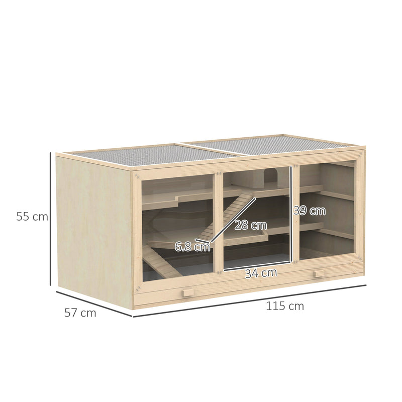 PawHut Hamster Cage -Natural Wood