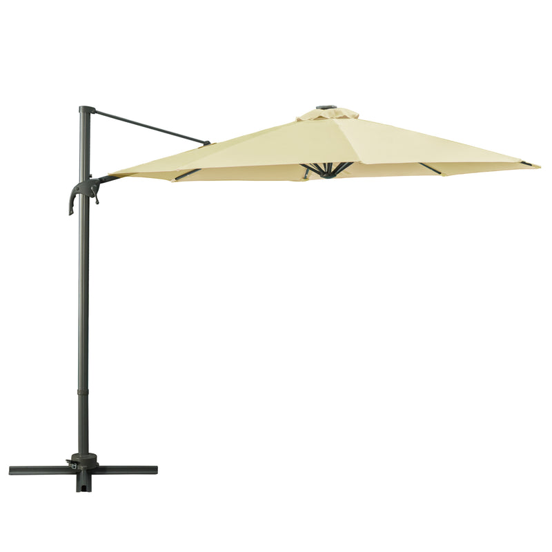 Outsunny Patio Offset Umbrella Cream