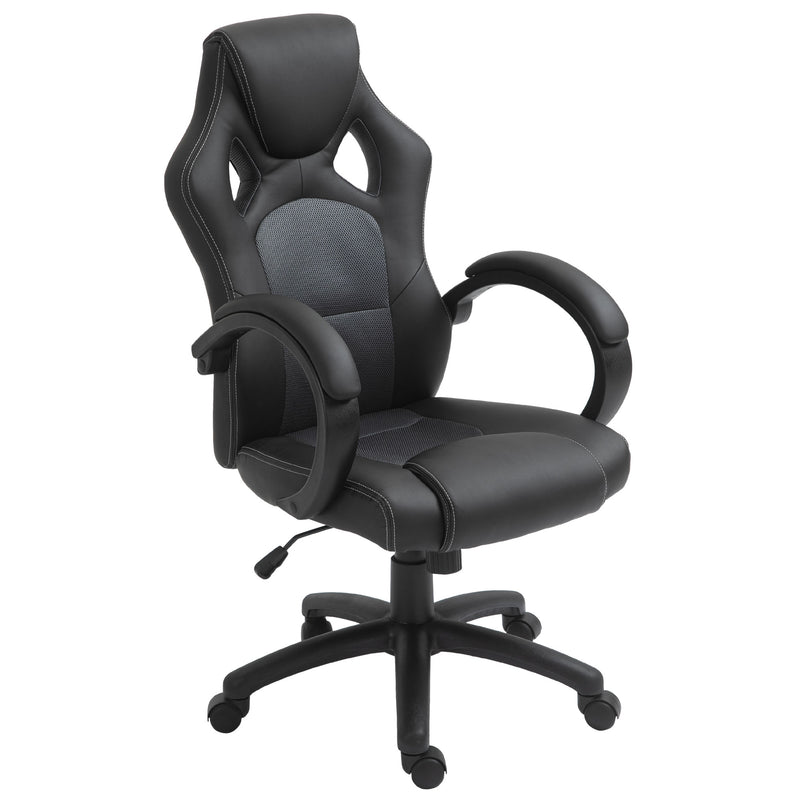 Vinsetto Racing Gaming Chair Swivel Home Office Gamer Chair with Wheels Gray