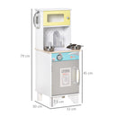 Kids Kitchen Play Cooking Toy Set w/ Sink, Telephone, Gift for Boys & Girls