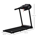 Folding Treadmill Electric Motorised Running Machine 12 Preset Programs w/ LED Screen Drink Holder & Phone Holder Perfect for Home Gym Indoor Fitness Black Display