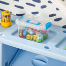 HOMCOM Kids Storage Unit Toy Box Organiser Book Shelf with shelves storage cabinets storage boxes and storage baskets Blue w/