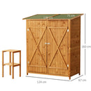 Outdoor Garden Shed with Double Door Brown - 160cm x 139cm x 75cm
