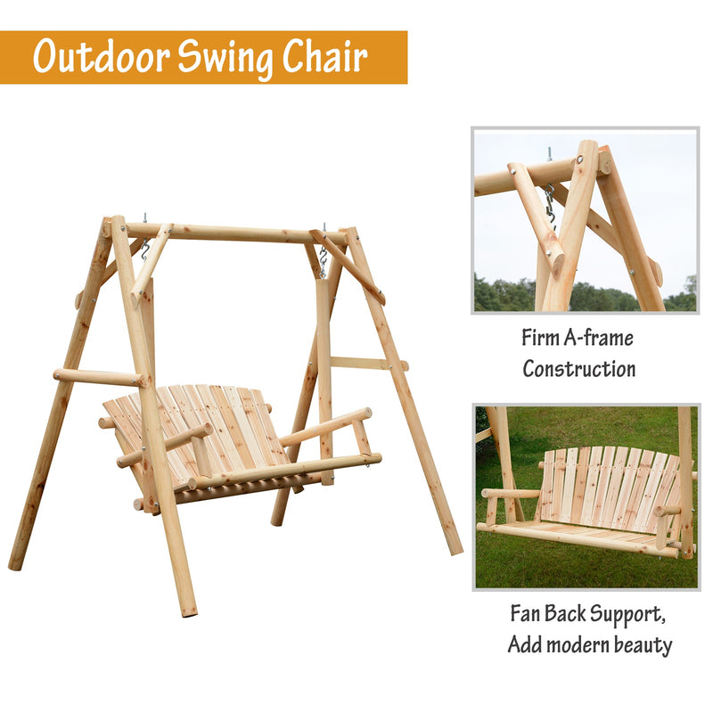 Outsunny-Pine / Fir Wood Swing Bench