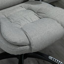 Vinsetto Heated Massage Recliner Office Chair Ergonomic Gaming Heated Home Office Padded  Linen-Feel Fabric & Swivel Base Light Grey Executive Reclining w/ Heating Points Relaxing Headrest
