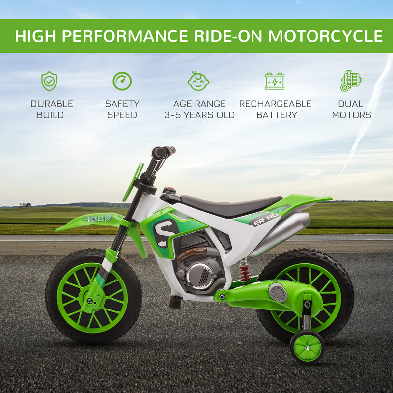 HOMCOM Kids Electric Ride On Motorcycle Bike 12V - Green