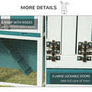 Pawhut Rabbit Hutch Green