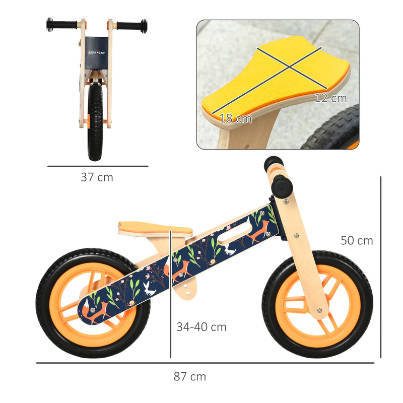 HOMCOM Kids Balance Bike 12inch - Black