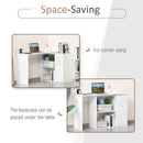 HOMCOM L-Shaped Desk Computer Corner Desk, Dining Table with Storage Shelf and Drawer, Workstation for Home Office, White