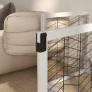 PawHut 8 Panels Freestanding Dog Barrier for S and M Dogs - White