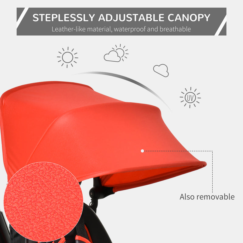 Baby Tricycle 4in1 Stroller with Handle - Red