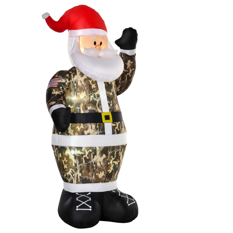 Christmas Inflatable Santa Clause In Camouflage 8'