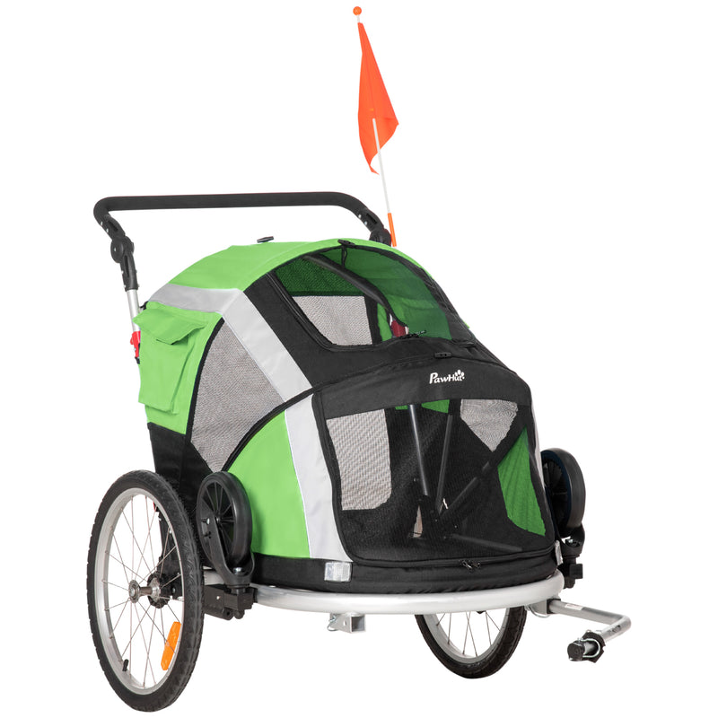 pawhut 2 in 1 dog stroller PawHut 2-in-1 Dog Bicycle Trailer w/ Safety Leash, Reflectors