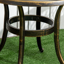 Outsunny 60cm Round Hollow Top Design Side Table With Cast Aluminum Frame