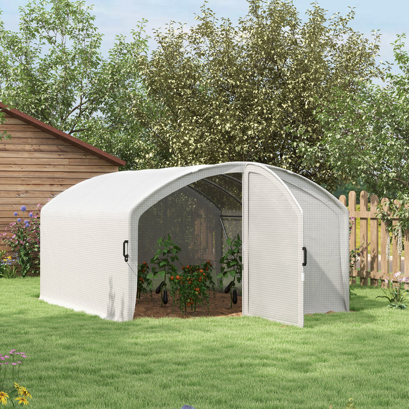Outsunny 4 x 3 x 2m Polytunnel Greenhouse with Door, UV-resistant PE Cover