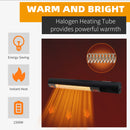 Outsunny Outdoor Wall Mount Electric Halogen Heater 1500W-Black