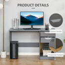 Computer Desk with Drawers Modern Writing Workstation with Storage Cabinet PC Study Table for Home Office Study - Grey