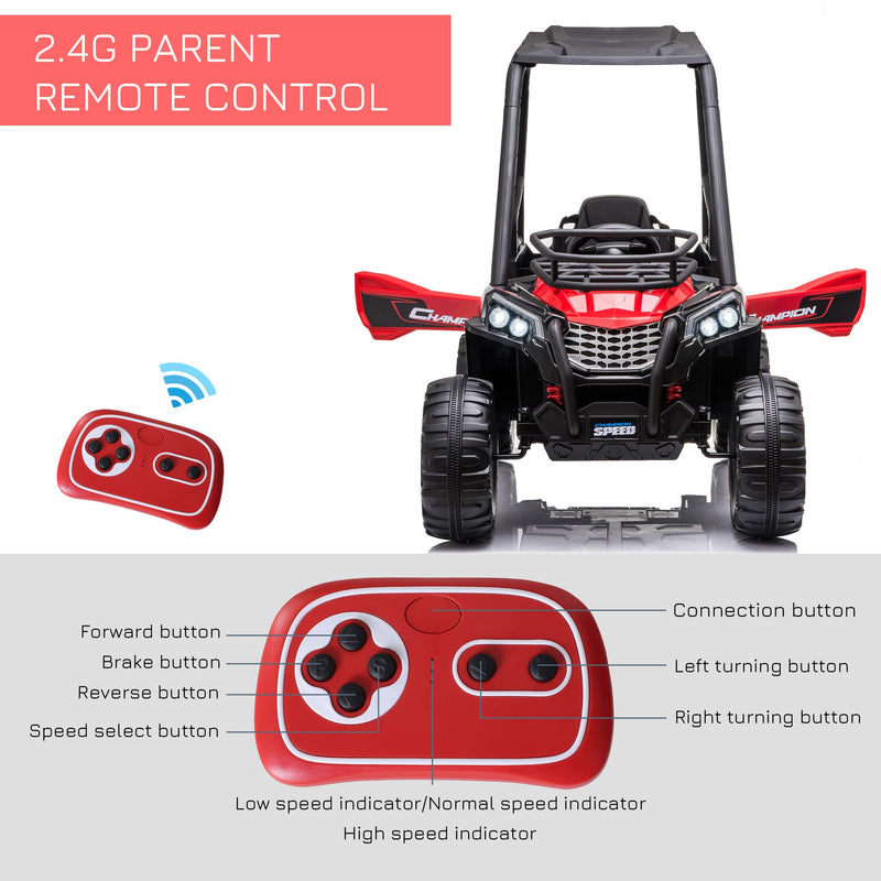 HOMCOM Kids Electric Ride on Off Road Car 12v - Red