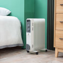 HOMCOM 2180W Oil Filled Radiator, 9 Fins, Portable Heater W/ Timer, Thermostat Control