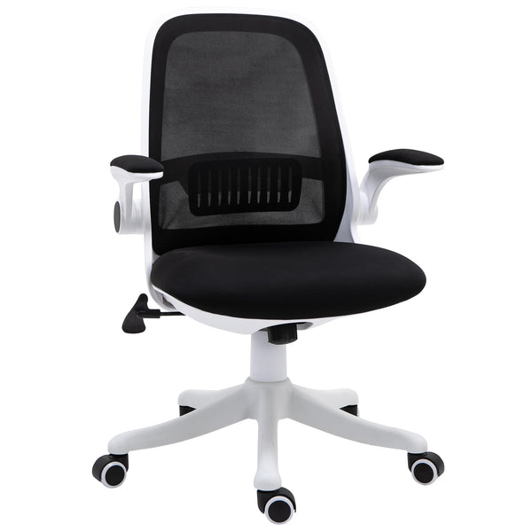Vinsetto Desktop Chair Ergonomic Swivel Office Chair Breathable Fabric Computer Rocker with Liftable Armrest Home Office For 120-175cm/4'-6' Black