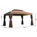 Outsunny Garden Gazebo - Brown
