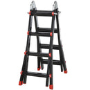 HOMCOM 4M Aluminium Duo Ladder Telescopic Herringbone Multi-Purpose DIY Non-Slip