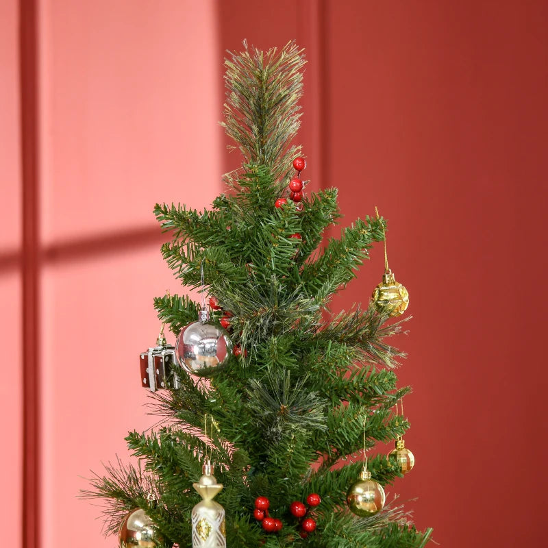 HOMCOM Christmas Tree Slim 5' with Berries