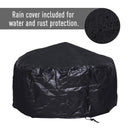 Outsunny Steel Lift-Top Screen Firepit Black