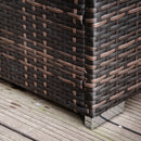 Outsunny PE Rattan Sun Lounger with Cushion, Outdoor Garden Sunbed Furniture with 5-Level Recliner Backrest, and Armrest, Brown