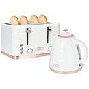 HOMCOM Kettle And Toaster Set 1.7L Rapid Boil Kettle & 4 Slice Toaster White