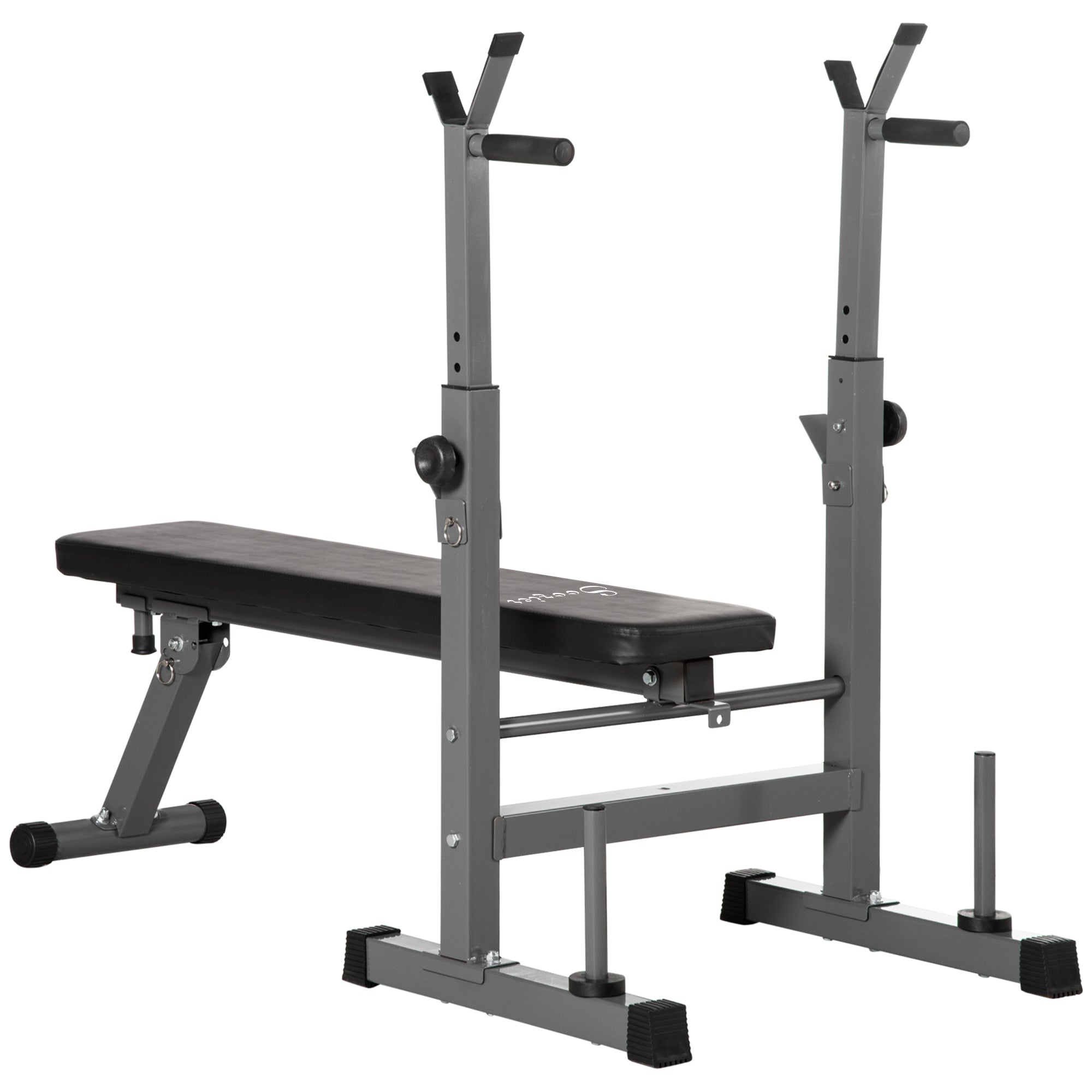 HOMCOM Adjustable Weight Bench Foldable With Barbell Rack And Dip Stat