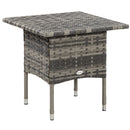 Outsunny PE Rattan Outdoor Coffee Table, Modern Rattan Side Table, Mixed Grey