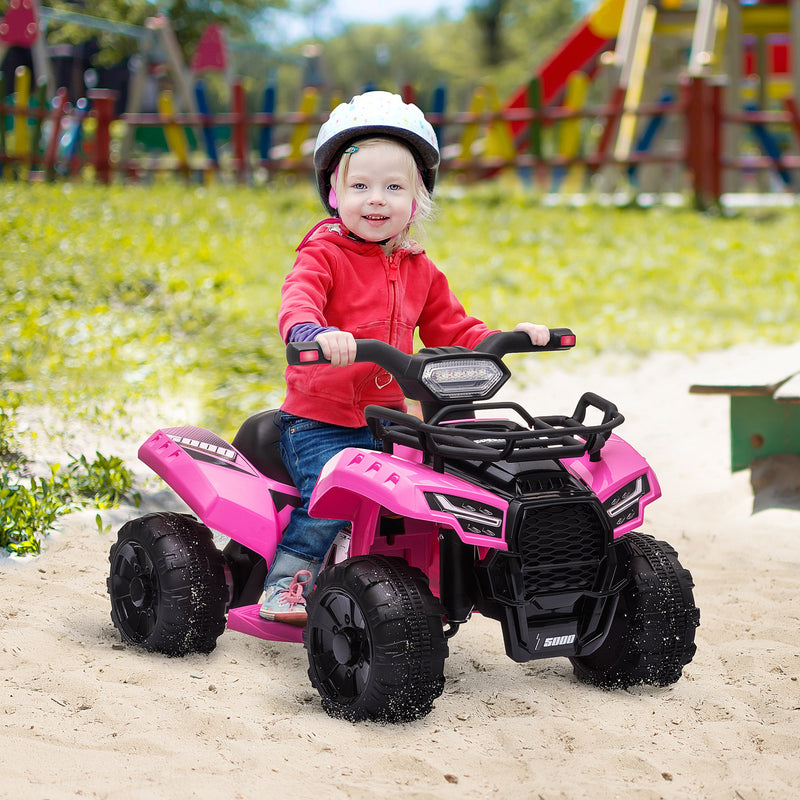 HOMCOM Kids Ride On Car Four Wheeler Quad Bike 6v - Pink